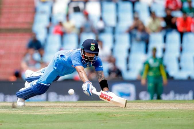 Captain Virat Kohli dives as he avoids a run out during the 2nd ODI between India and South Africa in Centurion on Sunday, February 4 Virat Kohli