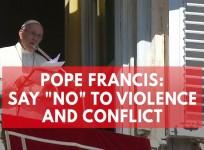 Pope Francis urges end to worldwide violence and conflict