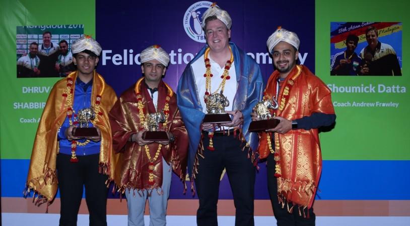 Shoumick Datta, Dhruv Sarda, Andrew Frawley and Shabbir Dhankot. Tenpin Bowling 2018