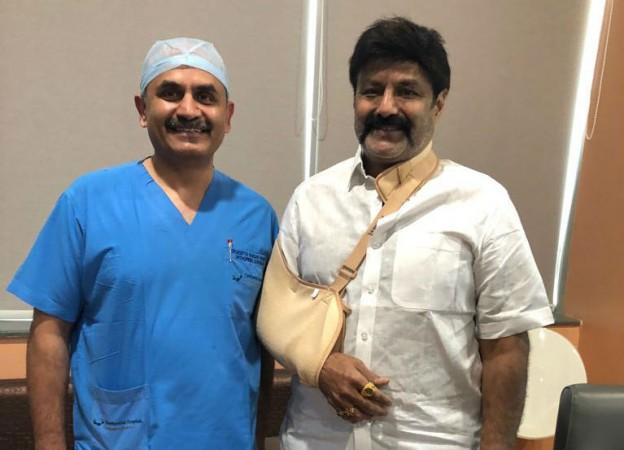 Nandamuri Balakrishna poses with a doctor at Continental Hospitals Nandamuri Balakrishna poses with a doctor at Continental Hospitals