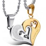 Two-piece Heart Pendant Necklace