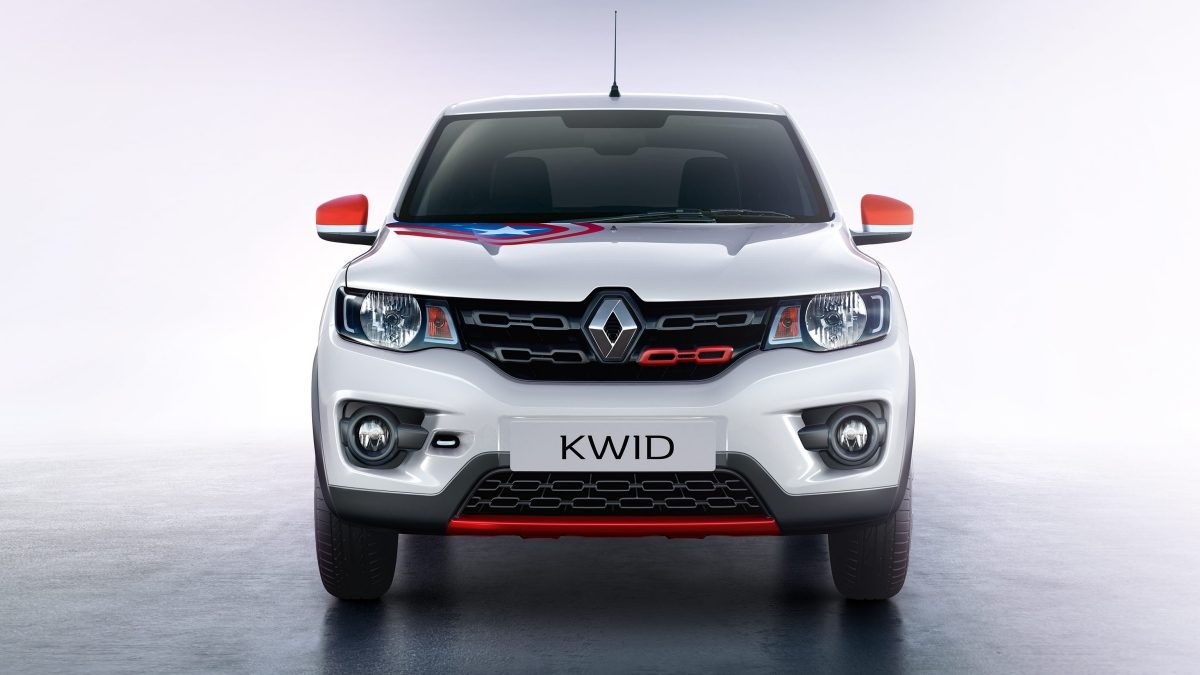 Renault Kwid Super Hero edition with Captain America theme Renault Kwid Super Hero edition with Captain America theme