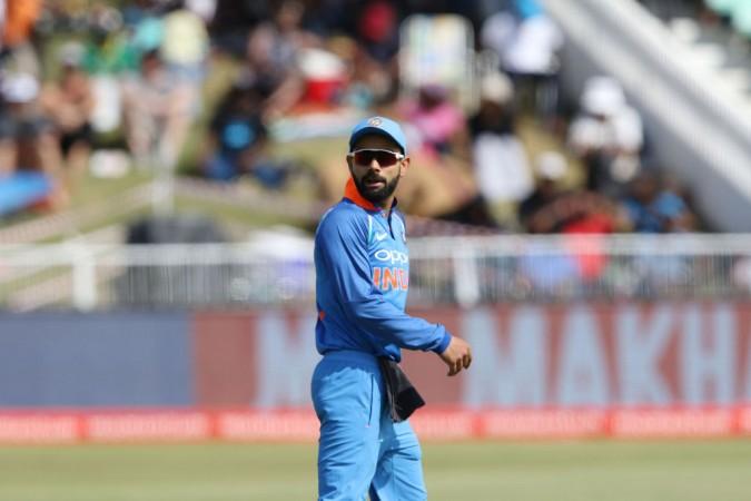 Virat Kohli looks at the crowd during the first ODI between South Africa and India on February 1, 2018 in Durban. Virat Kohli