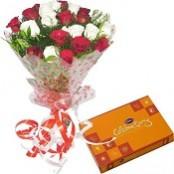 Red and white roses