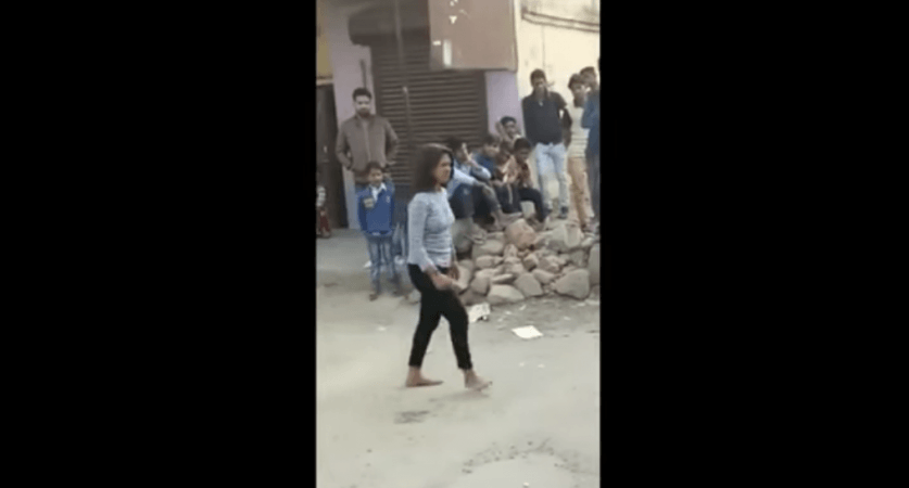 Drunk girl dance