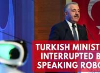 Turkish minister interrupted by speaking robot at tech event in Ankara