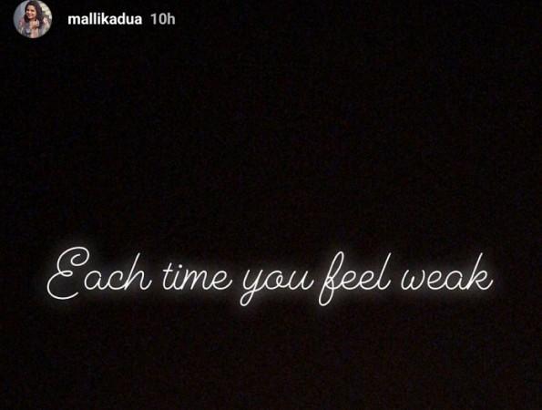 A screenshot from Mallika Dua's Instagram story Mallika Dua