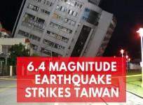 Dramatic footage shows tilted buildings in Taiwan as 6.4-magnitude earthquake as strikes a tourist city