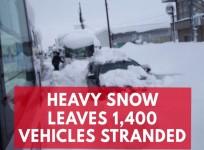Hundreds of motorists stranded on Japanese highway after heavy snow