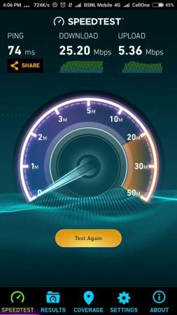 BSNL 4G speed test BSNL 4G speed test