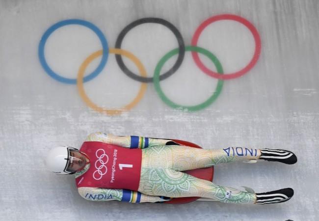 Shiva Keshavan of India attends a training session for the men's luge singles during the Pyeongchang 2018 Winter Olympic Games at the Olympic Sliding Centre in Pyeongchang on February 8, 2018. Shiva Keshavan
