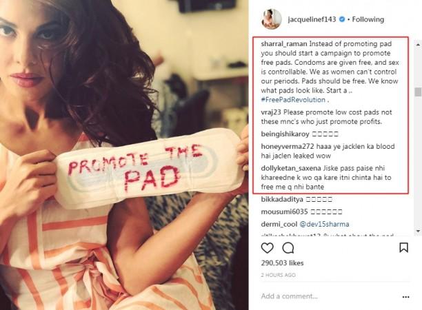 Jacqueline Fernandez gets massively trolled for wasting a pad. Jacqueline fernandez