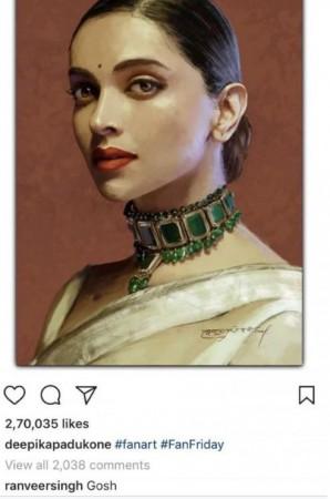 Ranveer Singh's comment on Deepika Padukone's sketch Deepika Padukone