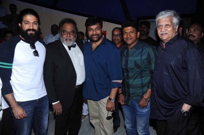Yash, Ambareesh, Chiranjeevi and Puneeth Rajkumar. Yash, Ambareesh, Chiranjeevi and Puneeth Rajkumar