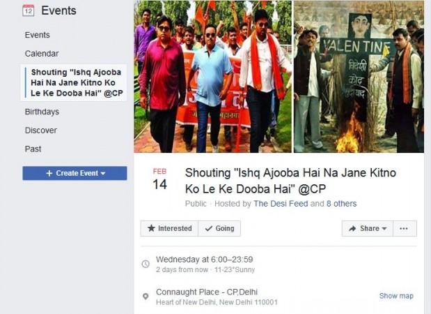 In picture: An anti-Valentine's Day event shared on Facebook. Facebook event against Valentine's Day