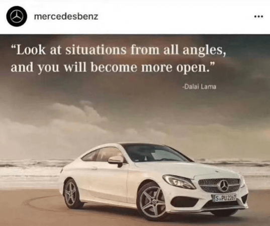 Part of the Instagram post, now deleted, as shown in China's Global Times. mercedes