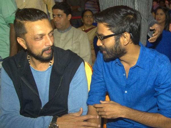 Sudeep with Dhanush. Sudeep with Dhanush