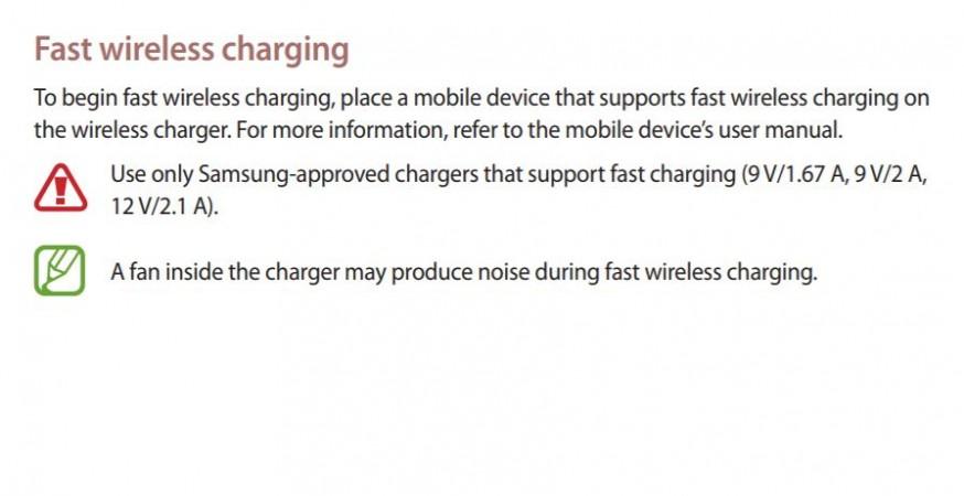 Samsung EP-N5100 Wireless charger leaked manual Samsung, Galaxy S9, wireless charging, feature