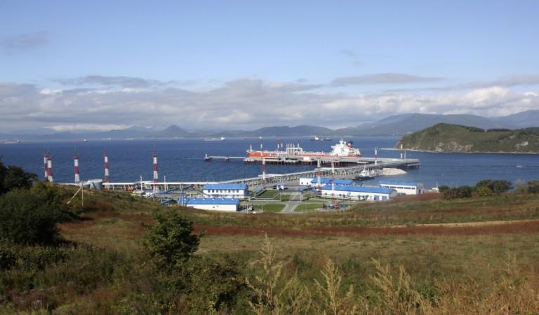 A general view shows an oil terminal at Russia's Far-East port of Kozmino. Moscow