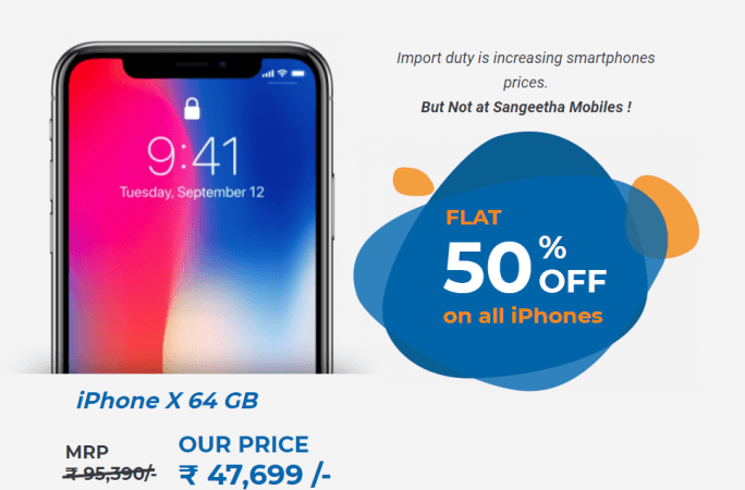 iPhone X offer on Sangeetha Mobiles stores iPhone X offer on Sangeetha Mobiles stores