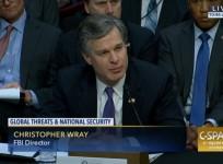 FBI Director Christopher Wray testifying before Senate Intelligence Committee