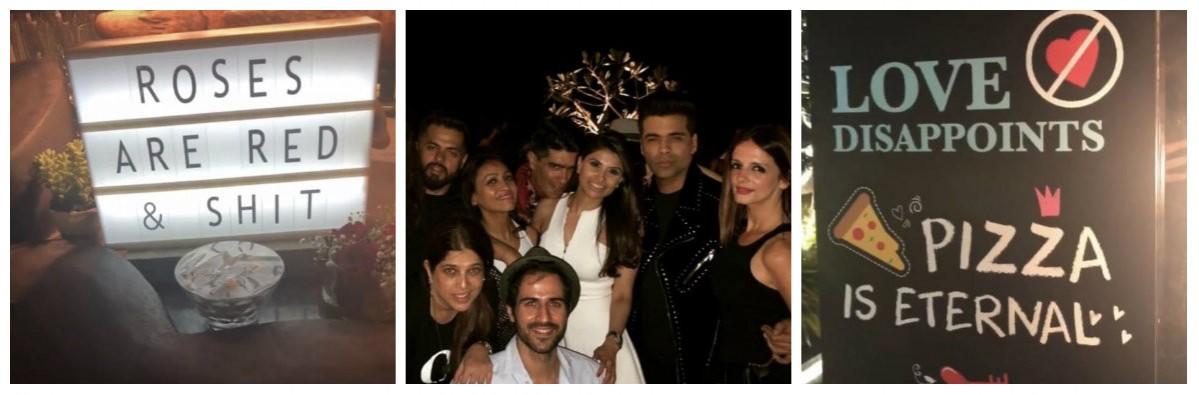 Karan Johar chilling with friends on Valentine's Day Karan Johar Valentine's Day bash