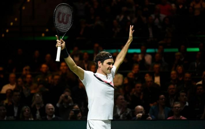 Switzerland's Roger Federer celebrates after victory over Netherlands Robin Haase in their quarter-final singles tennis match for the ABN AMRO World Tennis Tournament in Rotterdam on February 16 roger federer