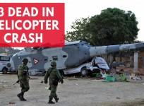 13 people dead after helicopter surveying damage from an earthquake crashes