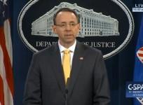 Deputy Attorney General Rod Rosenstein gives statement on Robert Mueller indictment of 13 Russian nationals