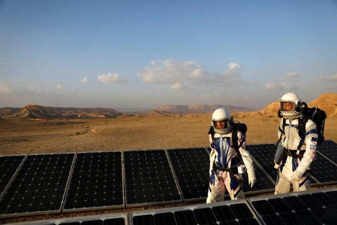 Israeli scientists participate in an experiment simulating a mission to Mars, at the D-MARS Desert Mars Analog Ramon Station project of Israel's Space Agency, Ministry of Science, near Mitzpe Ramon, Israel, February 18, 2018. Mock Mars mission