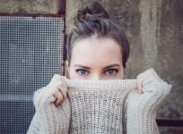 A woman is seen posing here