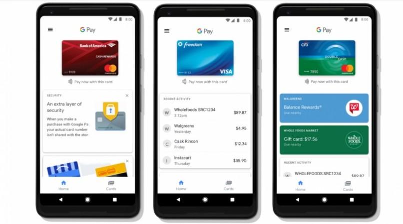 Google Pay features seen on android smartphone screen