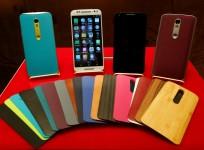 Motorola Moto series smartphones are displayed during a news conference on the annual results of Lenovo in Hong Kong