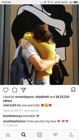 Anushka Sharma's response to Virat Kohli's photo Anushka Sharma's response to Virat Kohli's photo