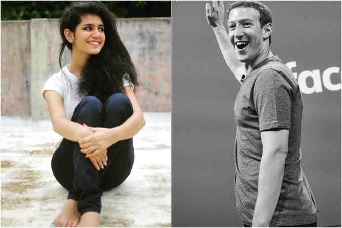 Priya Prakash Varrier, Mark Zuckerberg Priya Prakash Varrier, Mark Zuckerberg