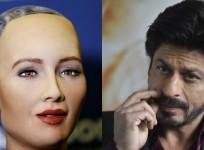 Robot Sophia and Shah Rukh Khan