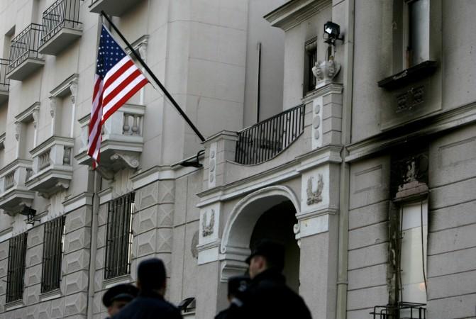 US embassy attacked in Montenegro. In picture: police stand in front of the damaged facade of the U.S. embassy in Belgrade US embassy attacked in Montenegro