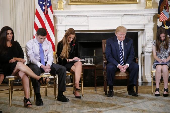 Donald Trump during a listening session with high school students, family members and teachers to discuss school safety and guns at the White House in Washington, U.S., February 21, 2018 trump