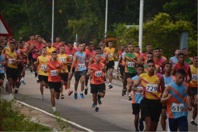 The cadet carried one of his team member on his back during the inter-squadron cross country race. (Representational Image) Cross-country race