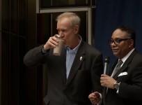 Illinois Governor Bruce Rauner drinks chocolate milk to show diversity is really good