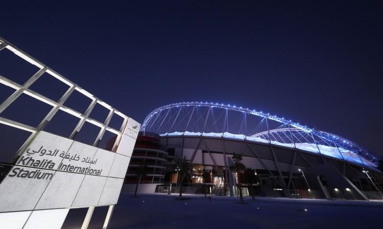 A general view of the Khalifa International Stadium -- one of the stadiums to host matches of the FIFA World Cup 2022 -- in Doha, Qatar khalifa international stadium, qatar