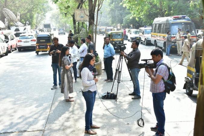 Visuals outside late legendary actress Sridevi's residence Sridevi