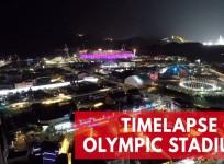 Timelapse of skies over Olympic Stadium in Pyeongchang