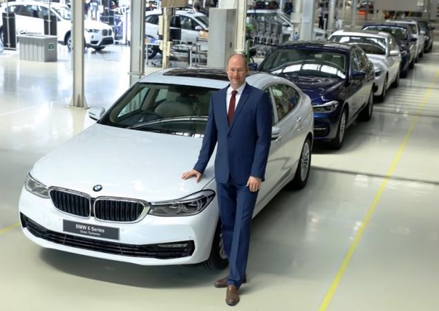 Dr. Stallkamp, MD of BMW Group Plant Chennai with the BMW 6 Series Gran Turismo. BMW 6 Series Gran Turismo