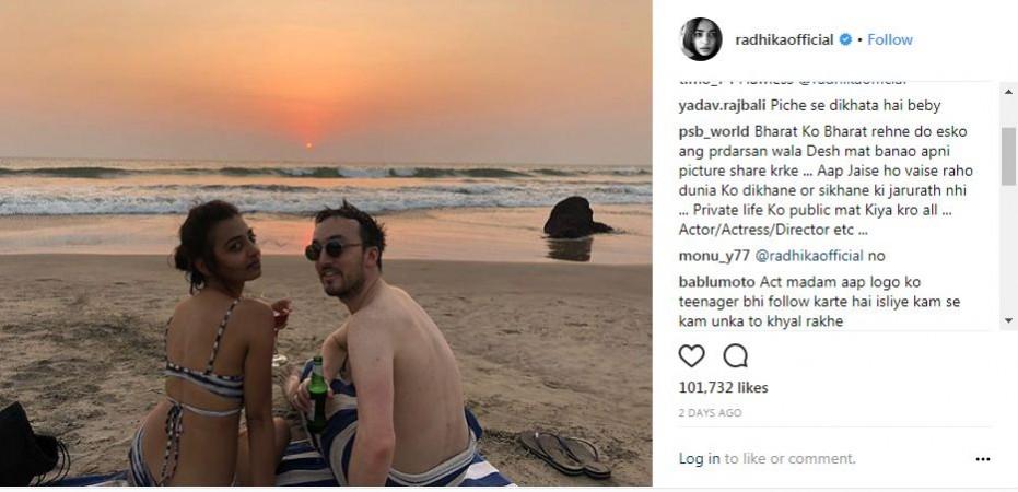 Radhika Apte is currently in Goa. Radhika Apte sports Bikini