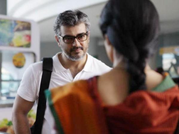 Ajith with Sridevi Kapoor in Aangilam Vaangilam. Ajith with Sridevi Kapoor