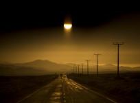 The sun sets on the Atacama desert in the Huasco region.