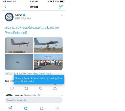 Here's how to Bookmark a tweet on Apple iOS-based Twitter app on the iPhone 6 Twitter, Bookmark, share, features