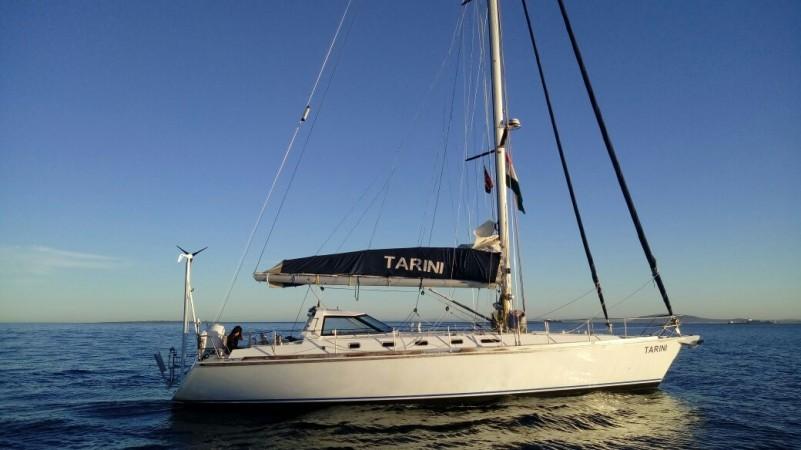 The Indian Navy's sailing boat INSV Tarini, with an all-women crew entered Cape Town (South Africa). Indian Navy INSV Tarini