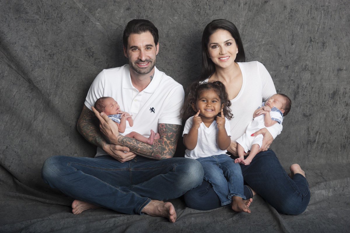 Sunny Leone clarifies twins Noah and Asher are her biological children